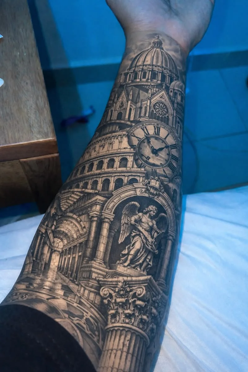 Black and grey realism tattoo at Evil Tattoo Studio, Madhapur, Hyderabad